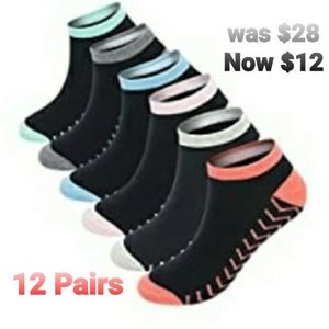 12 Pairs Low Cut Cotton Ankle Socks
